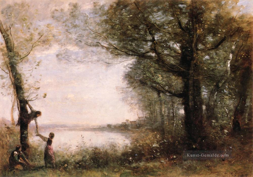Les Petits Denicheurs plein air Romantik Jean Baptiste Camille Corot Ölgemälde